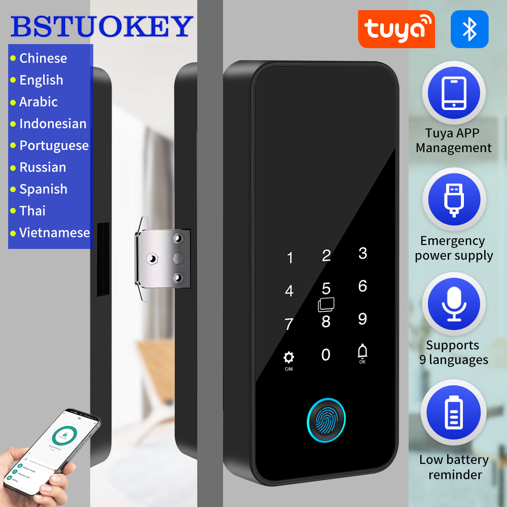 Glass Door Hinge - Tuya Smart Life Kunci Pintu Kaca