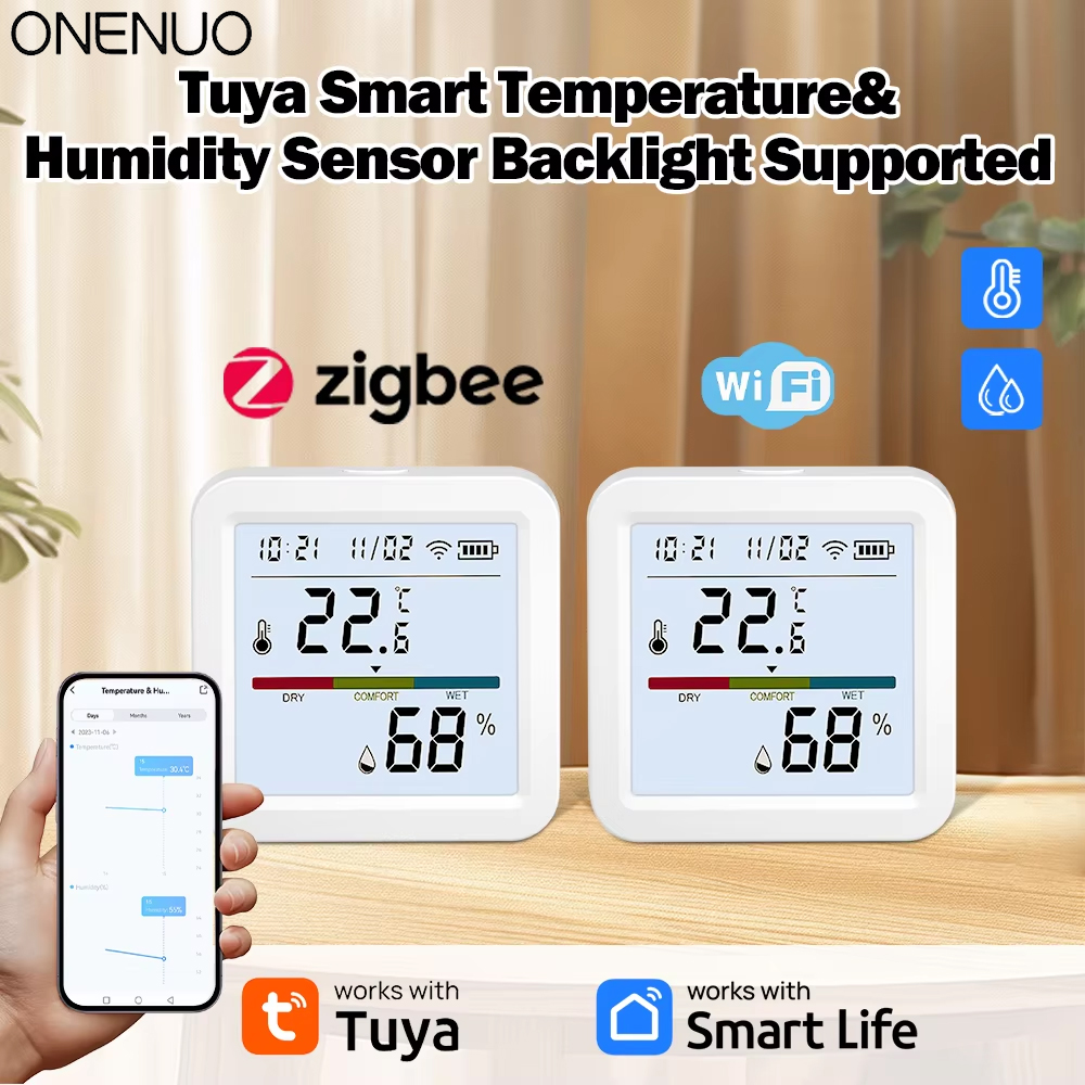 Digital Hygrometer Probe - Tuya Sensor Kelembaban Suhu Cerdas WiFi/Zigbee