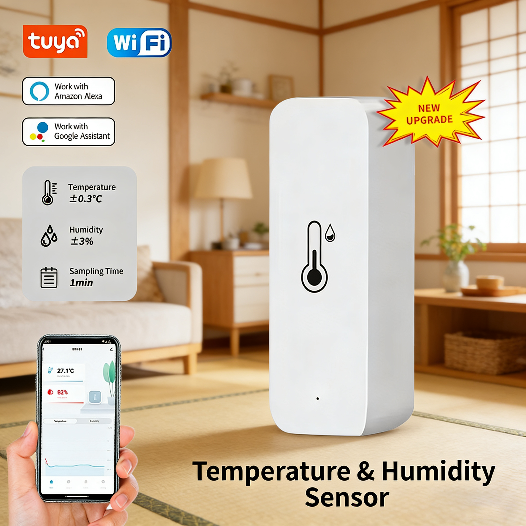 Digital Hygrometer Probe - Tuya Smart WiFi Sensor Suhu dan