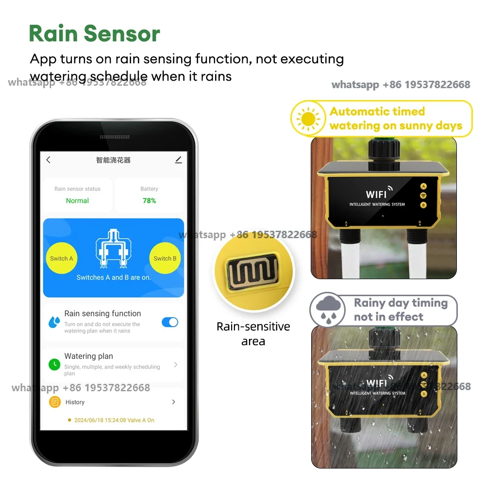 Timer Dual Outlet - Pengontrol Irigasi Tetes Otomatis WiFi Solar