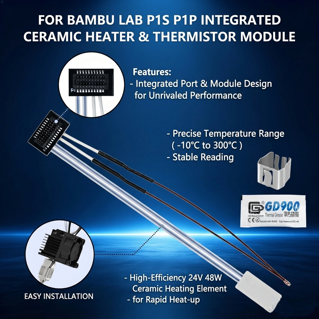Ceramic Heat Emitter - Pemanas Keramik & Termistor Untuk Bambu