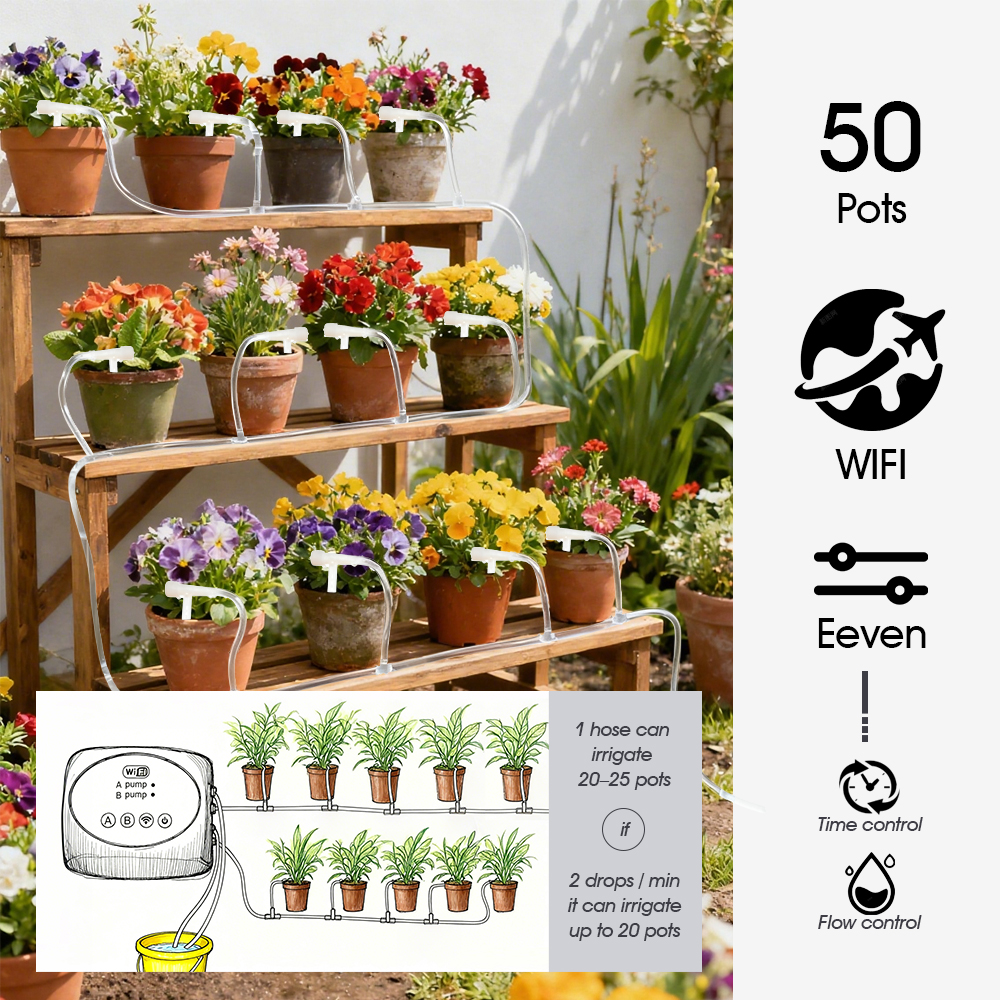 Sistem Irigasi Tetes Pompa Wif - Timer Dual Outlet ulasan dan harga