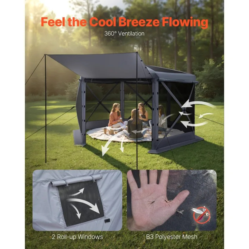 Tenda Gazebo 6 Sisi Ukuran 12x - Screen Top Mesh ulasan dan harga