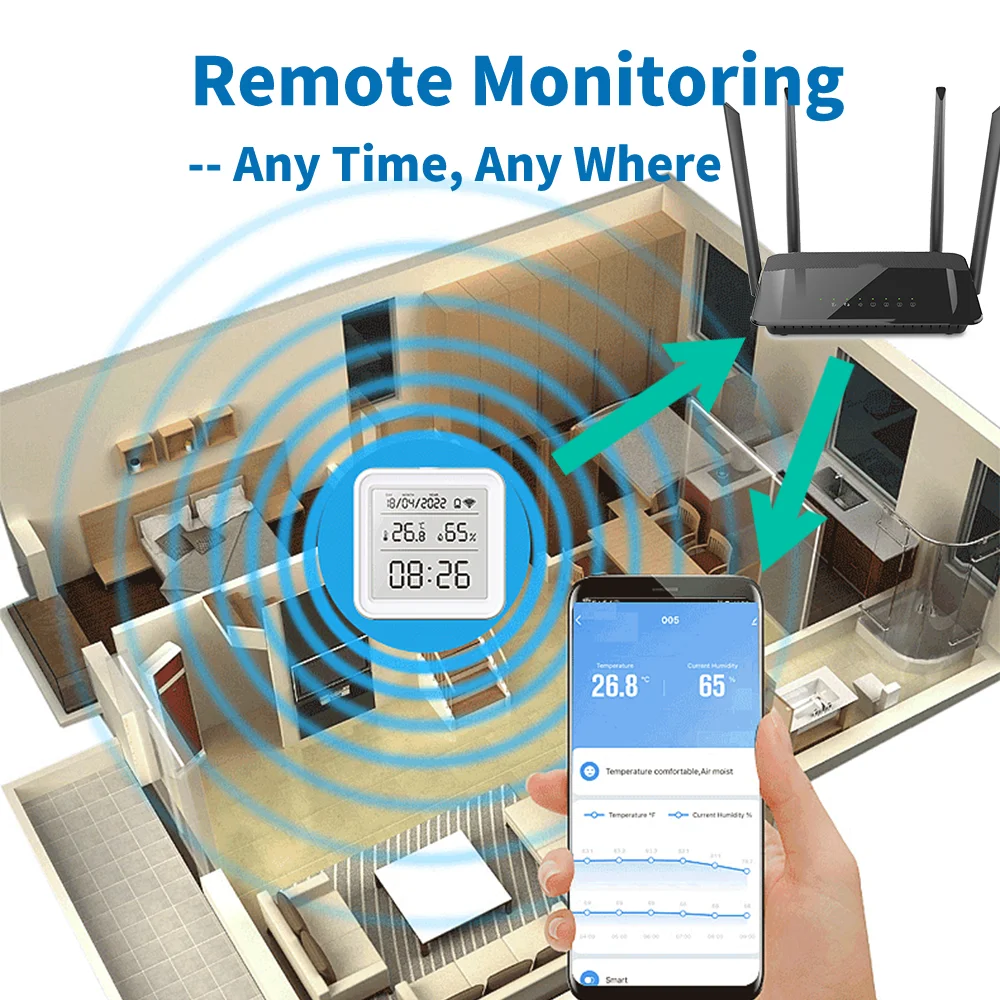 Zigbee Tuya termometer detekto - Digital Hygrometer Probe ulasan dan harga
