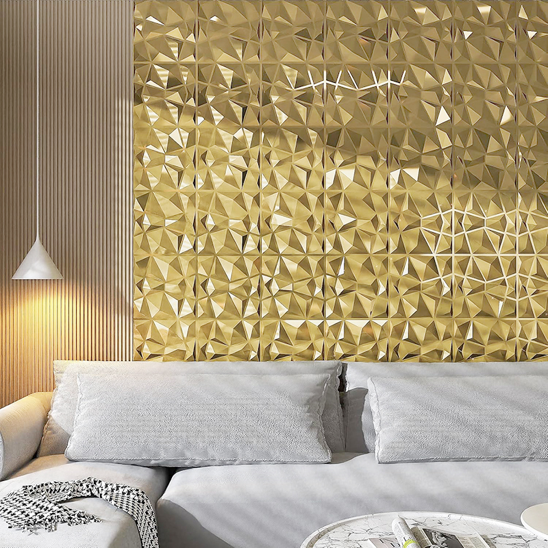 12 Buah 50X50Cm Warna Emas Sam - Pvc Panel Background ulasan dan harga