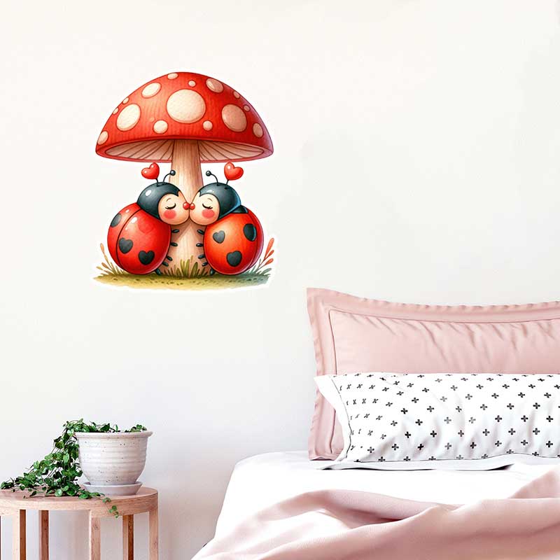 Stiker Dinding Ladybug Lucu Wa - Pvc Panel Background ulasan dan harga
