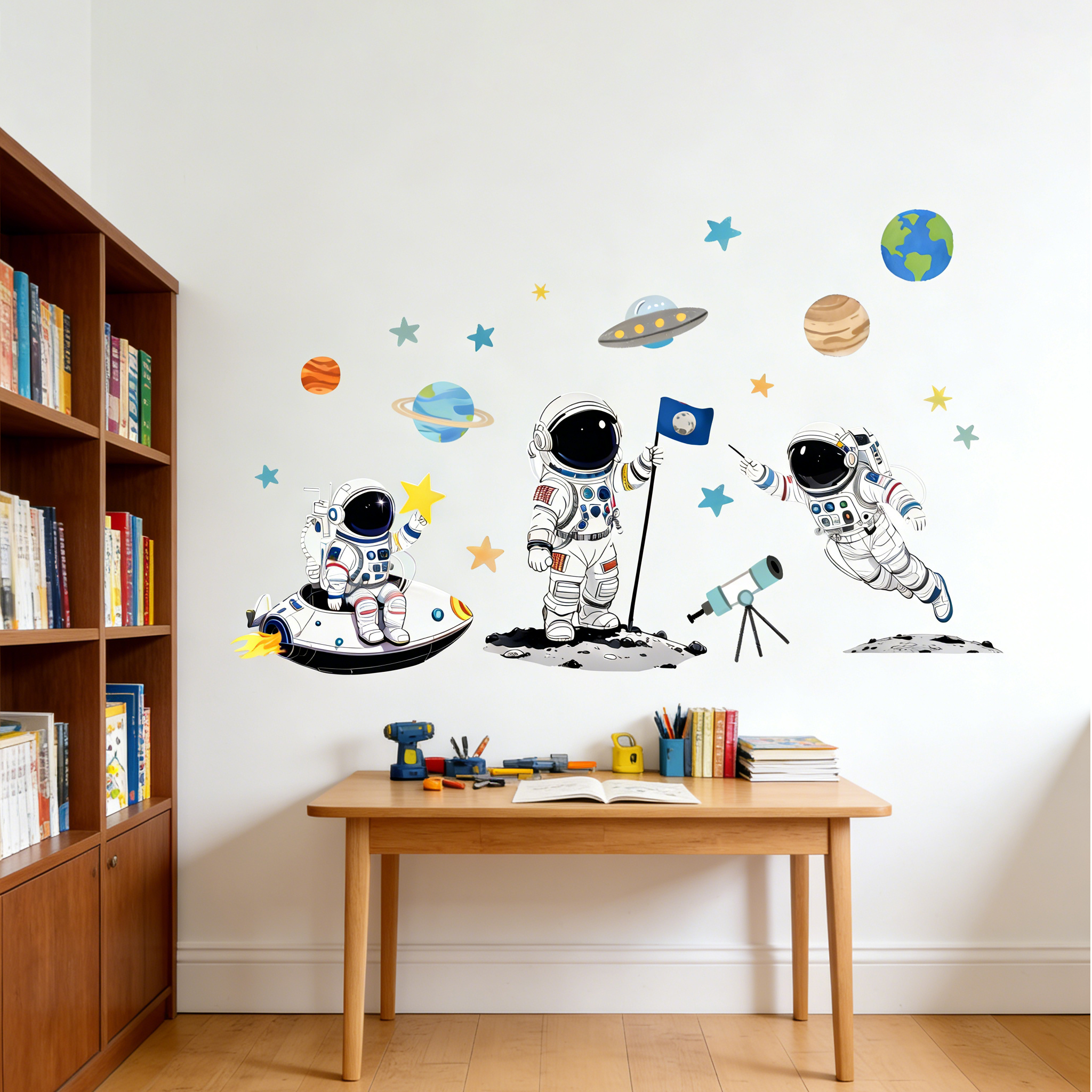 Stiker Dinding Planet Luar Ang - Pvc Panel Background ulasan dan harga