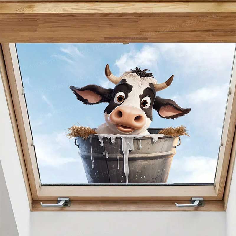 Stiker Dinding Sapi Lucu Wallp - Pvc Panel Background ulasan dan harga