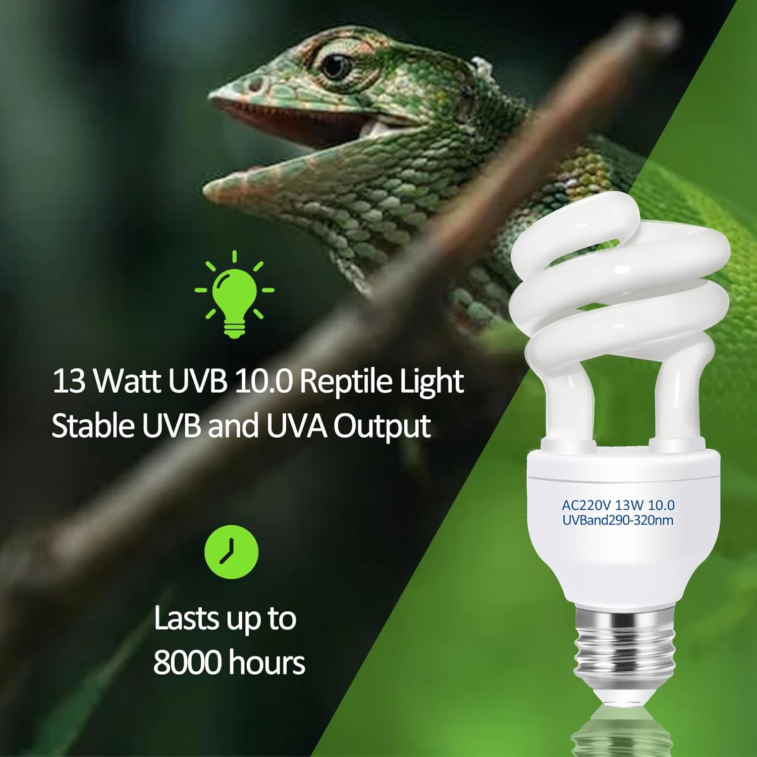 Lampu Pemanas Reptil UVB 5.0 1 - Calcium Powder Reptile ulasan dan harga