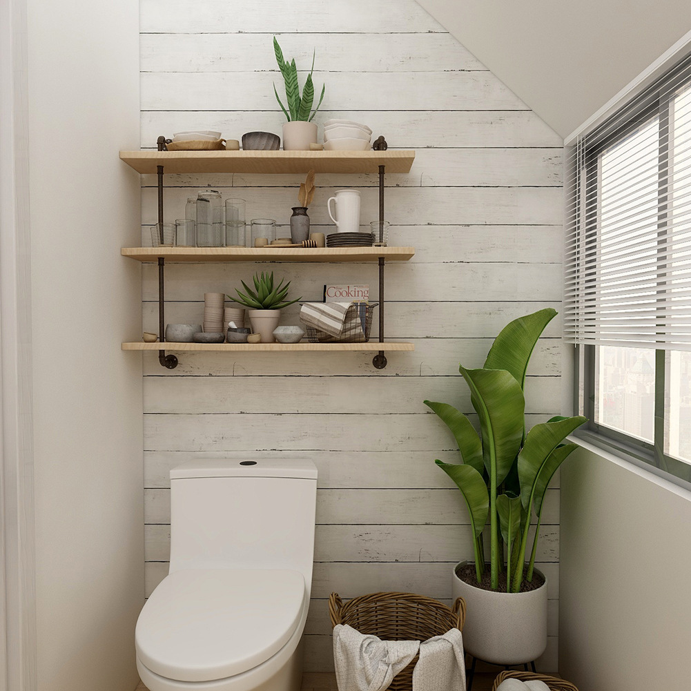 Gaya Retro Mural Serat Kayu Pu - Pvc Panel Background ulasan dan harga